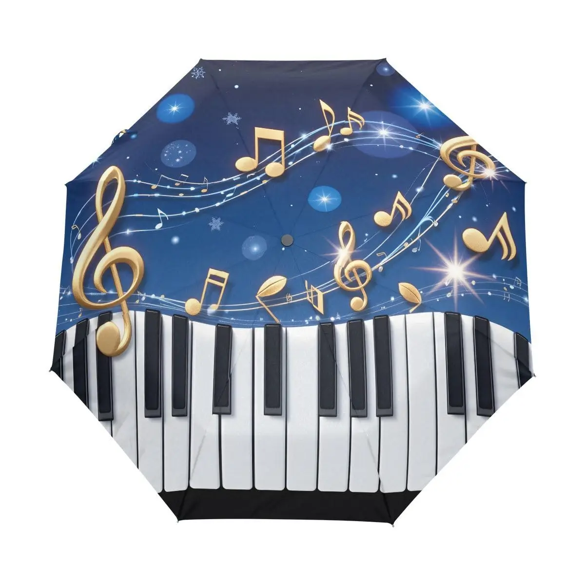 

Зонт с принтом музыкальных нот для солнца и дождя, ветрозащитный складной зонт с музыкальной тематикой для прогулок, путешествий на открытом воздухе, легкий/компактный