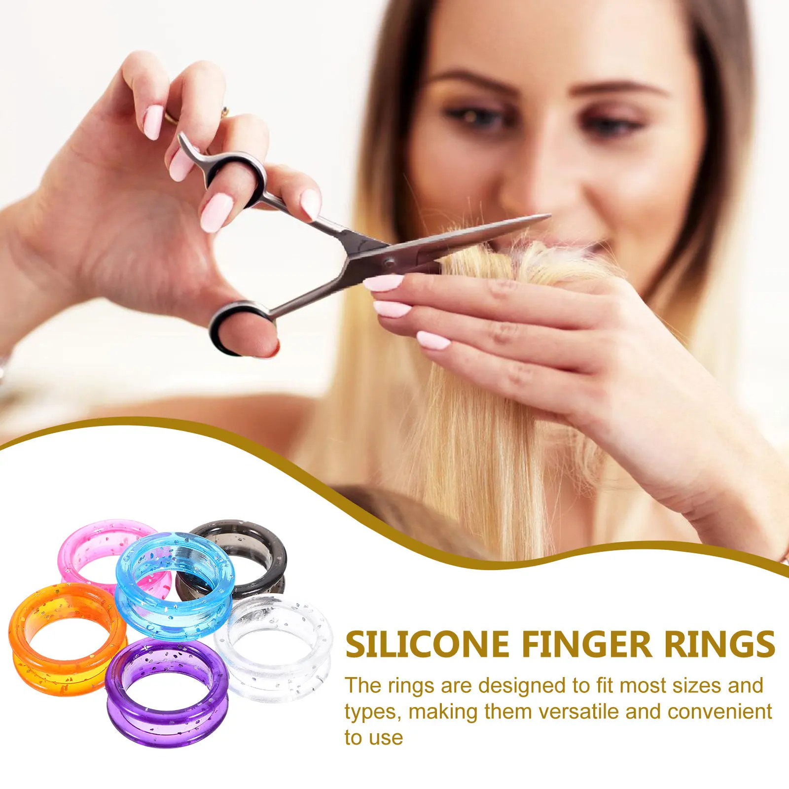 

12Pcs Silicone Hair Cutter Finger Rings Soft Protective Scissor Sleeves Pet Grooming Shears Hairdressing Tool Accessories
