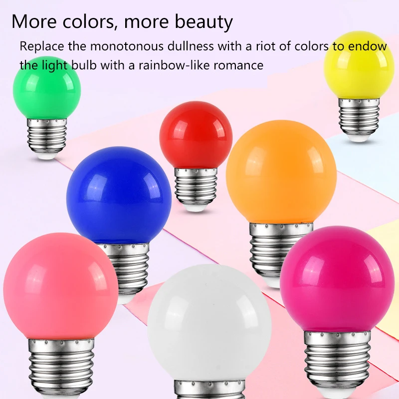 Pioneerscrew-type 3W and 5W small bulbs, G45 seven-color bulbs, lighting outdoor decorative energy-saving bulbs, led color bulbs