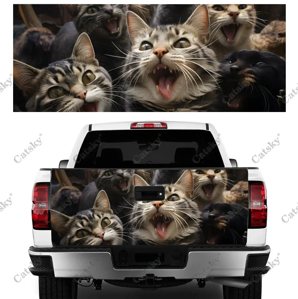 A Group of Adorable Kittens Truck Tailgate Wrap Professional Grade Material Universal Fit for Full Size Trucks Weatherproof