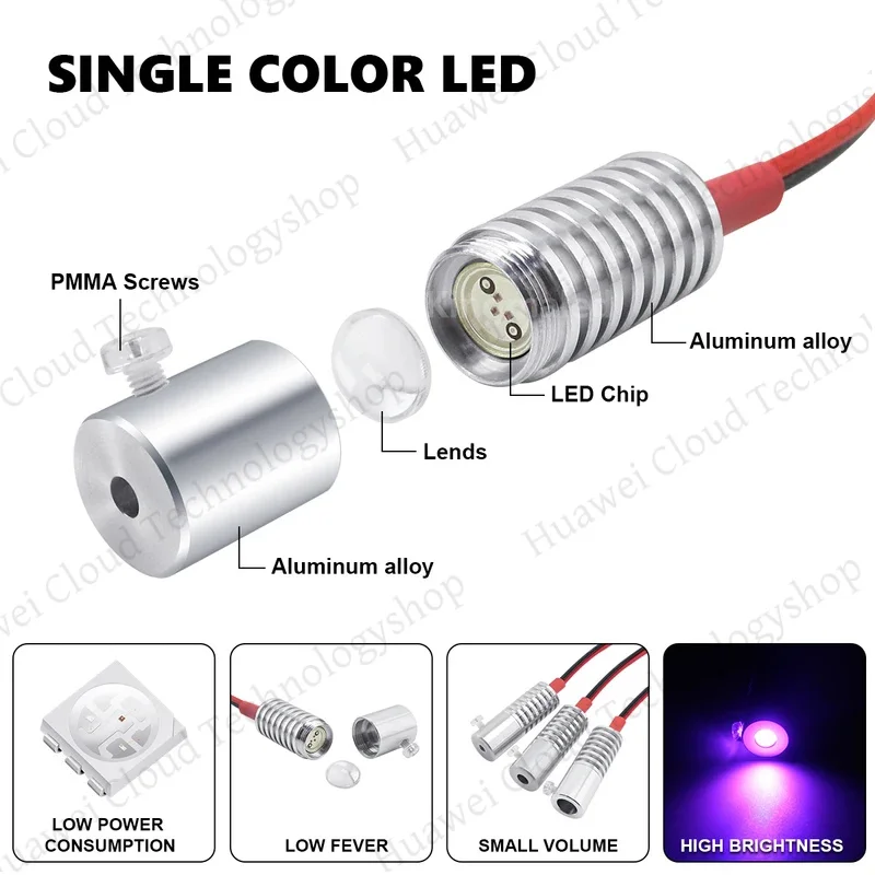 DC12V LED الألياف البصرية مصدر الضوء LED باعث مصباح لاستخدام السيارة الجانب تألق المنزل مصباح الإضاءة الزخرفية الصغيرة #2