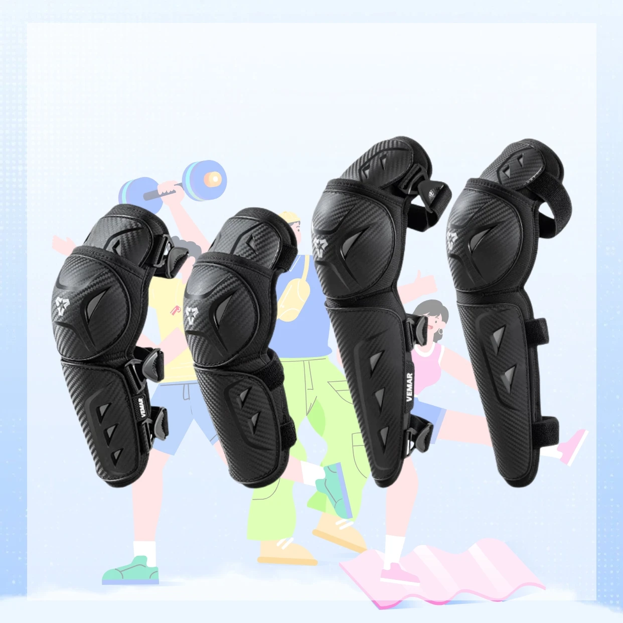 

Motorcycle Knee Pads Elbow Pads Men All-Season Windproof Anti-Fall Women Long Protective Gear Set Equipment