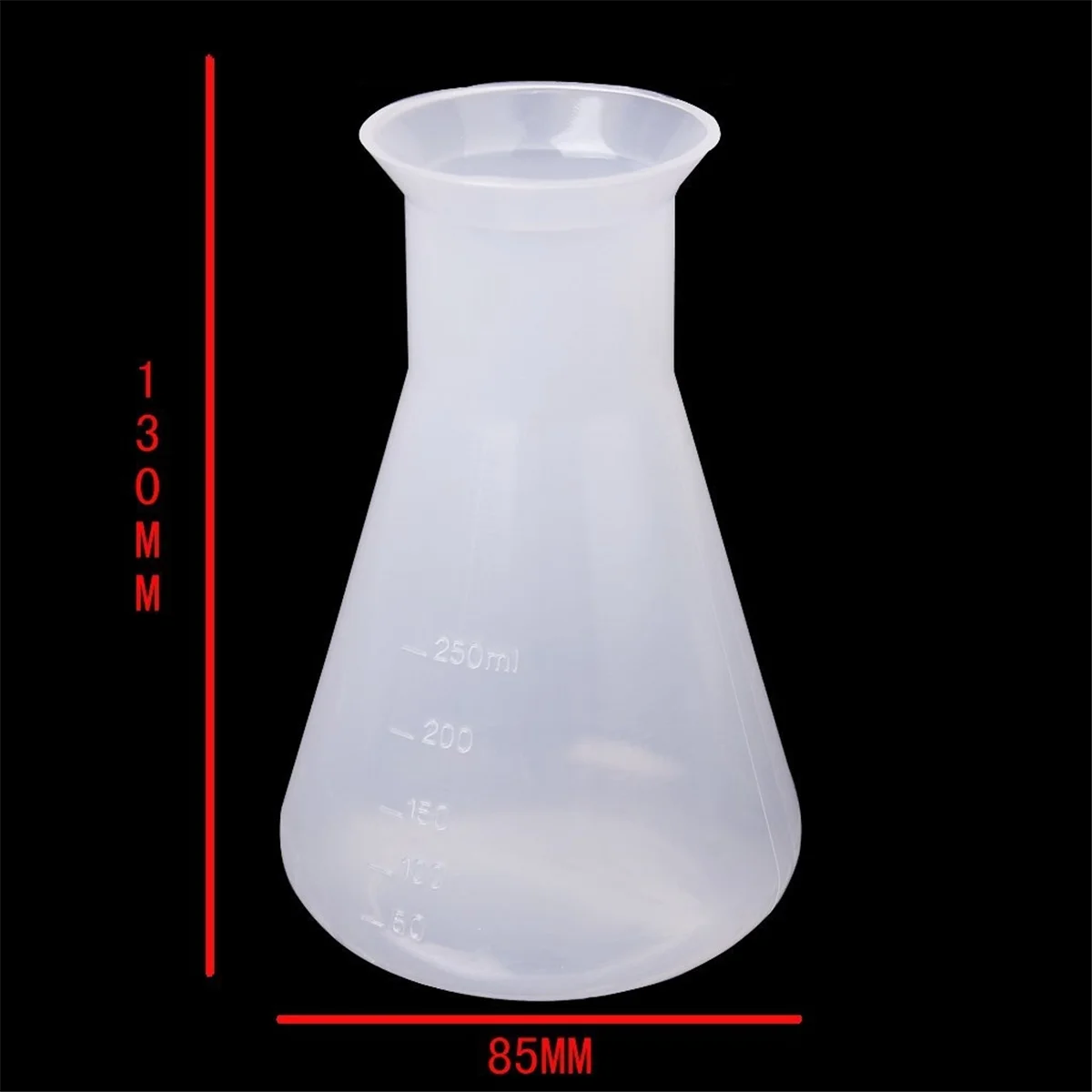 Termo de plástico transparente para laboratorio químico, botella contenedor de 250 ml