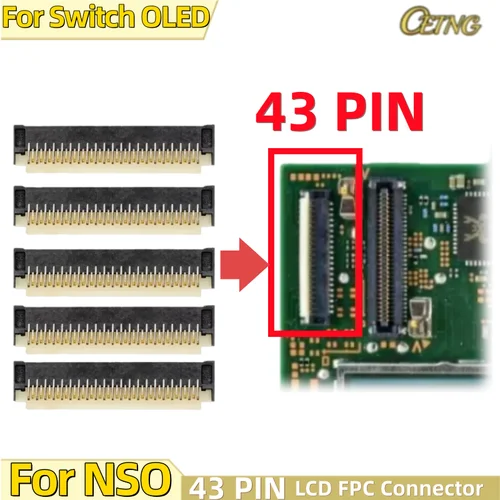 5 uds para interruptor OLED LCD FPC conector 43 pines reemplazo para consola NSO