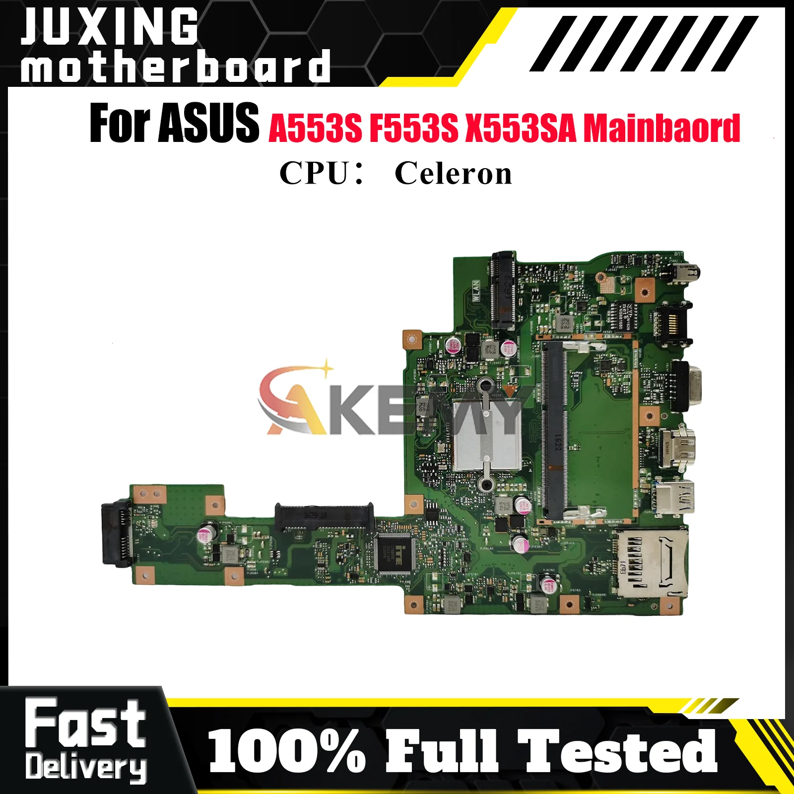 

X553SA Laptop Motherboard For ASUS VivoBook X553S A553S F553S X553SA Notebook Mainboard With Celeron CPU 100% tests OK fast ship