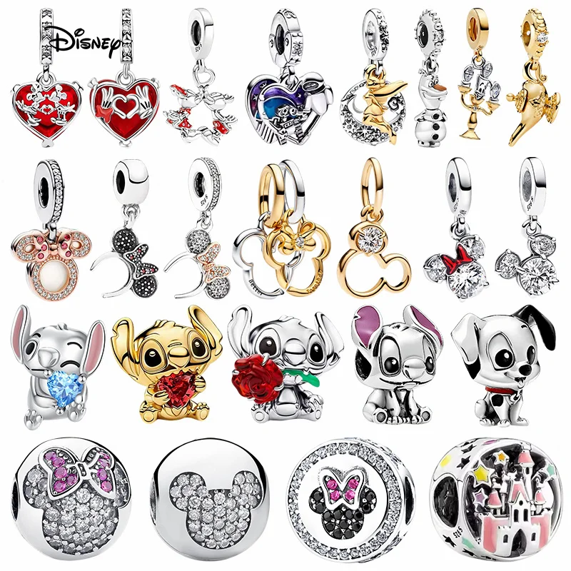 

Новый серебряный шарм-бусина Disney 925 пробы с изображением Стича, Минни и Микки для оригинальных браслетов и ожерелий 3 мм, изысканные подарки для самостоятельного изготовления украшений