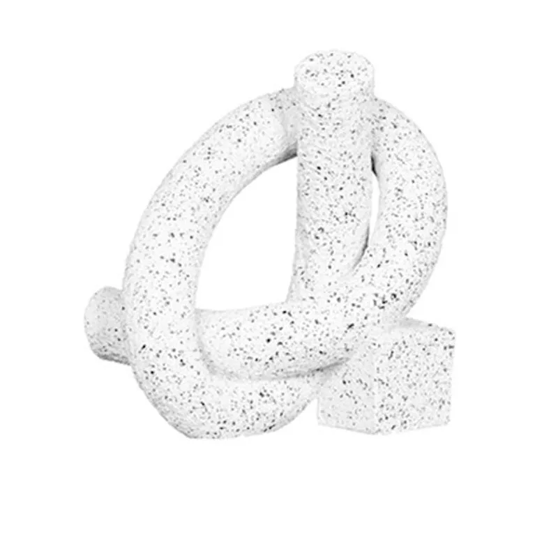 Modern minimalist white geometric resin abstract knot decorations, study and living room soft decorations