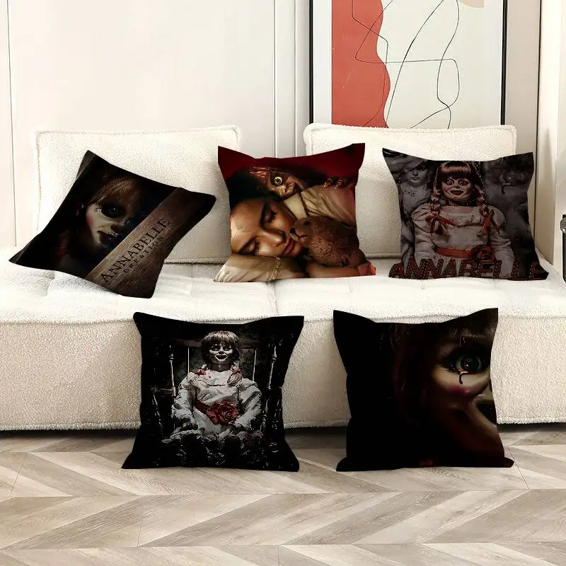 Popular A-Annabelle Horror Movie Cushion Cover Inches Farmhouse Decor Home Throw Pillow Covers For Couch Decorations