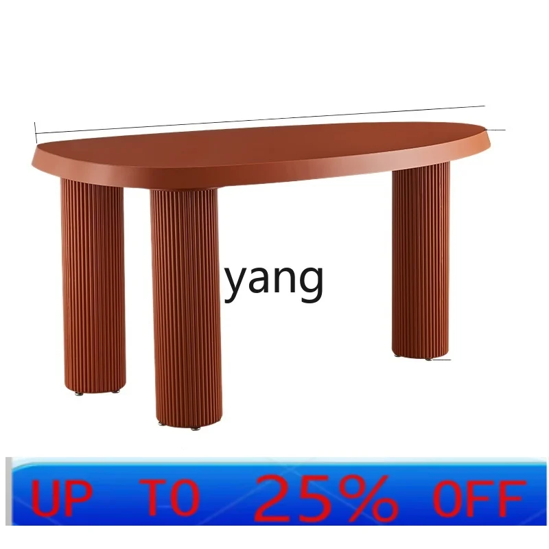 

LH modern simple Internet celebrity dining table and chair combination household oval dining table