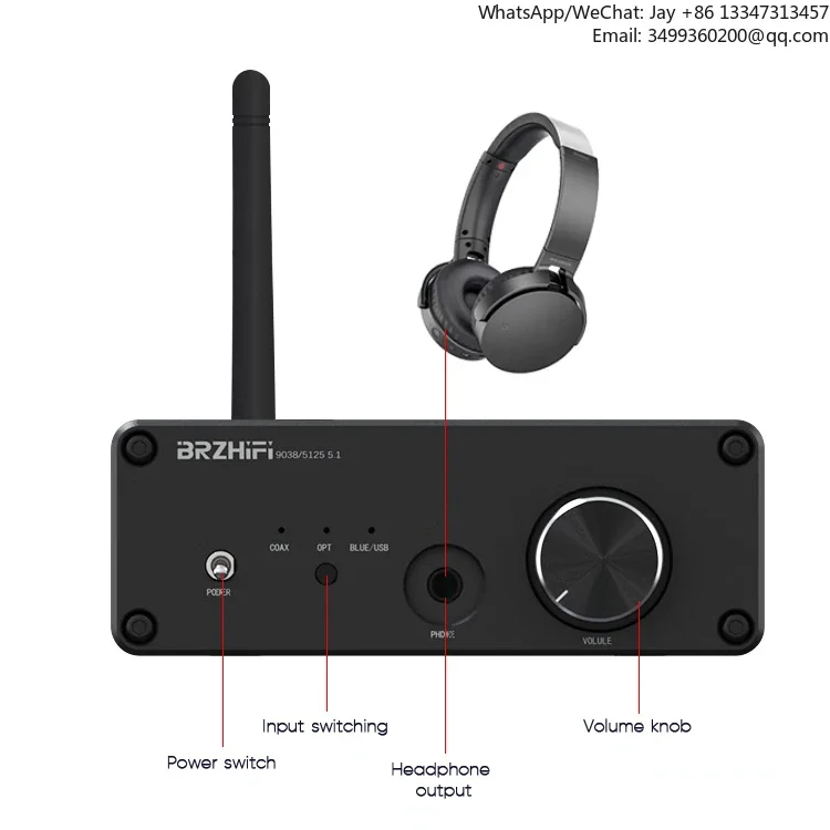 2-Channel Mini Auto Amplifier Aluminum Alloy Dacoder BT5.4 LDAC APTX DAC Headphone Amplifier