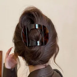 Women Vintage flat claw clip Large black Arc Shaped Duck Claw girls Plastic Duckbill hairclip flat hair clip  Hair Accessories