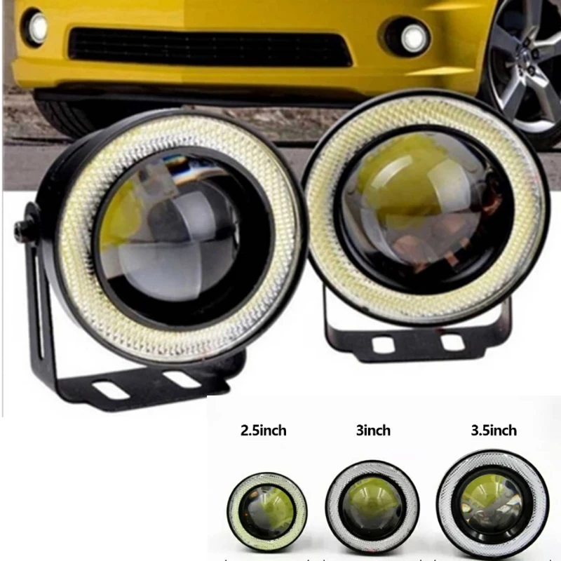 Car LED 12V Headlight Angel Eyes Signal Lamp Fog Lights 6000K 12V Car accessories Fog Lamps Daytime Running Day Light Headligh