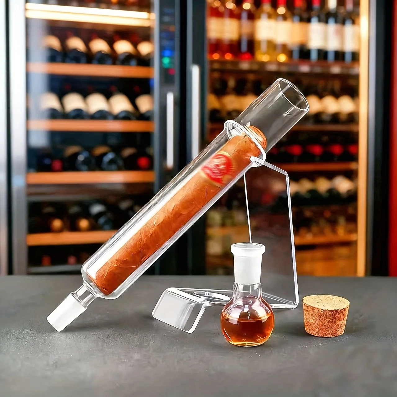 Cigar Tube Moisture Retention Box, Cigar Flavor Injector, Optional with Or Without Ball Base, with Wooden Stopper, Cigar Aroma image 5
