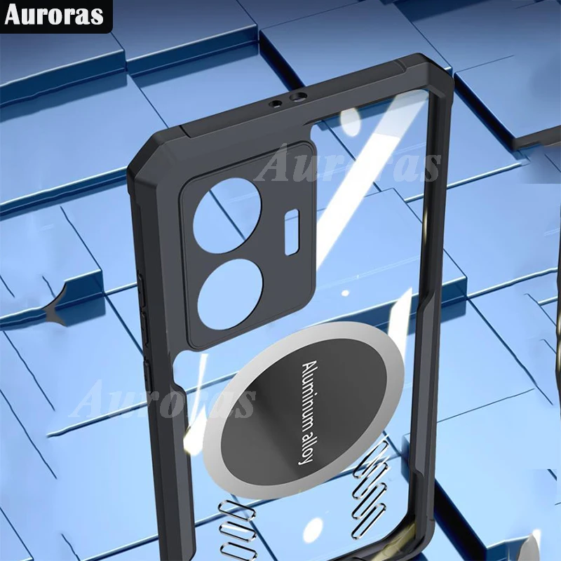 Auroras For Realme GT 3 Case Transparent Heat Dissipation Magnetic Attraction Shell For Realme GT Neo 5 C55 Back Cover