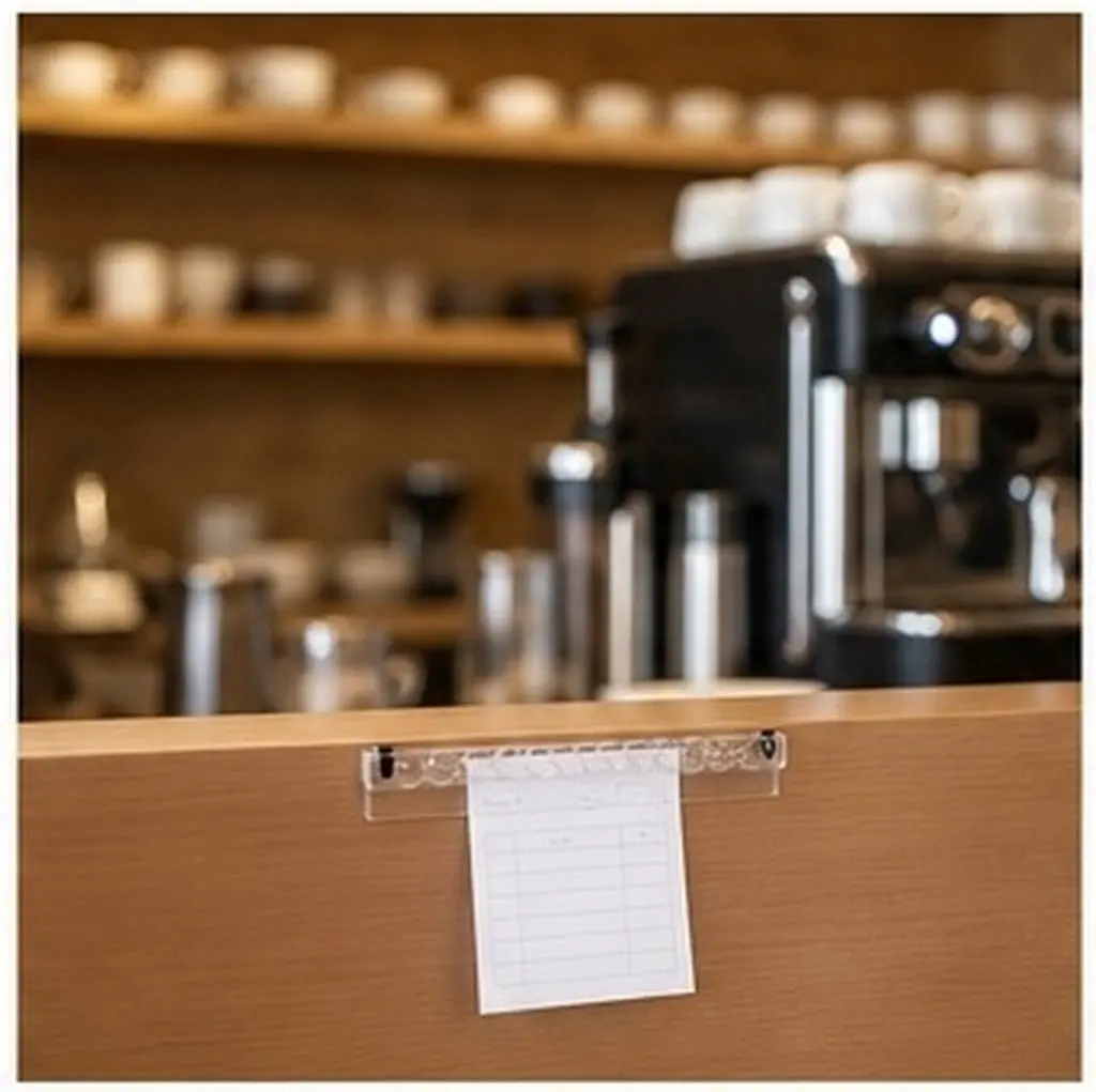 Wall Mounted Transparent Ticket Holder Rail Kitchen Order Holder Rail No Punch Menu Clip Paper Clamp Organizer for Restaurants