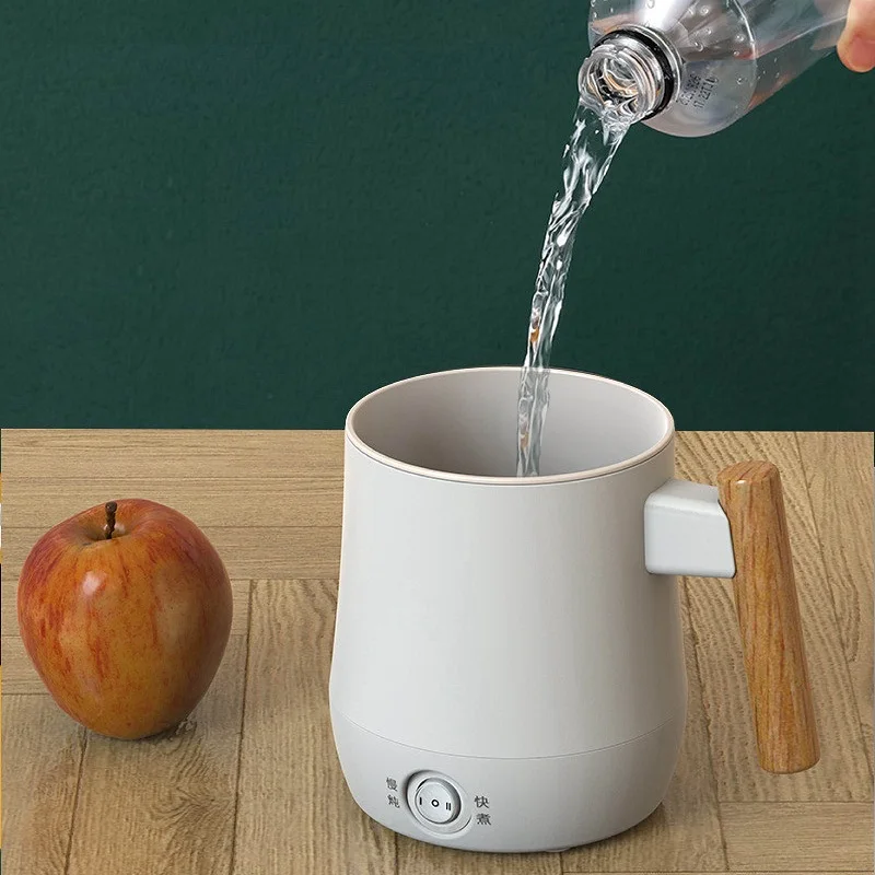 Chaleira elétrica portátil, Copo de água de isolamento quente, forro antiaderente, panela de macarrão, copo elétrico, panela de arroz, 220V, 600ml