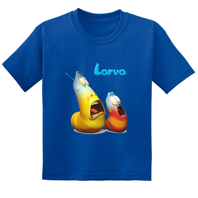 Korea Hilarious Insect Larva Cartoon Print Funny Kids T shirt Summer Casual Children Clothes Cotton Baby Boys Girls T-Shirts