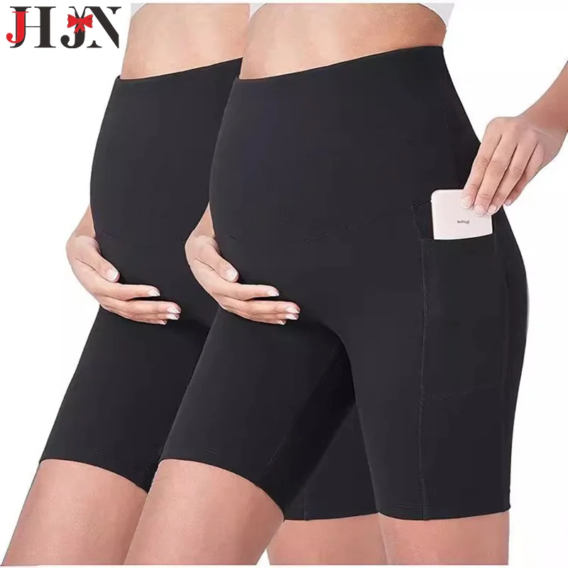 Mini Yoga Fitness Esercizio Pantaloni da donna incinte Vita alta Coltiva solo Pantaloni da donna incinte Supporto per lo stomaco Lusso