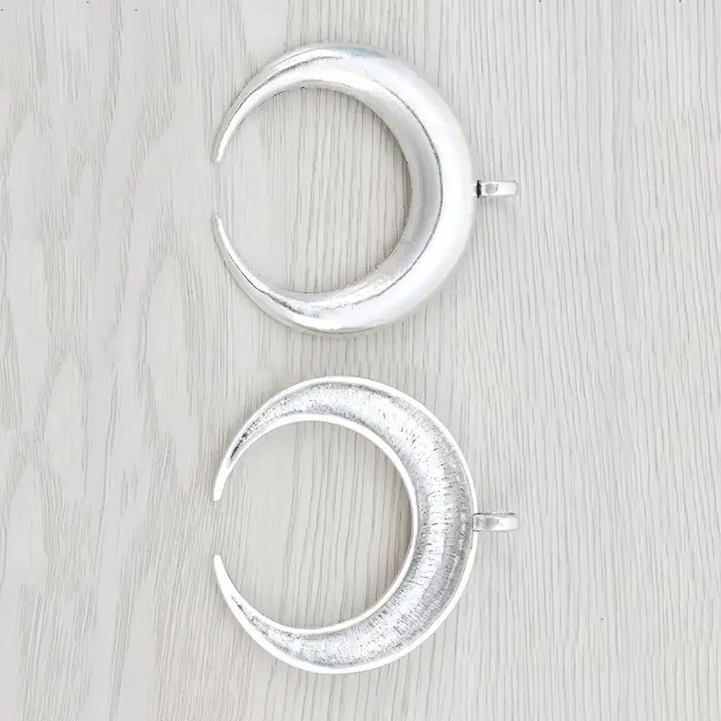 3 x Tibetan Silver Large Double Ox Horn Crescent Moon Charms Pendants for Necklace Jewelry Making Findings 66x63mm