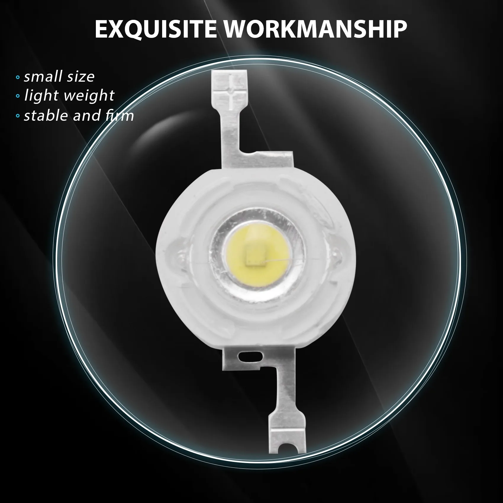 N89R 50Pcs 1W Diode High Power Cool White Led Beads 1 Watt Lamp Chip 3V-3.4V