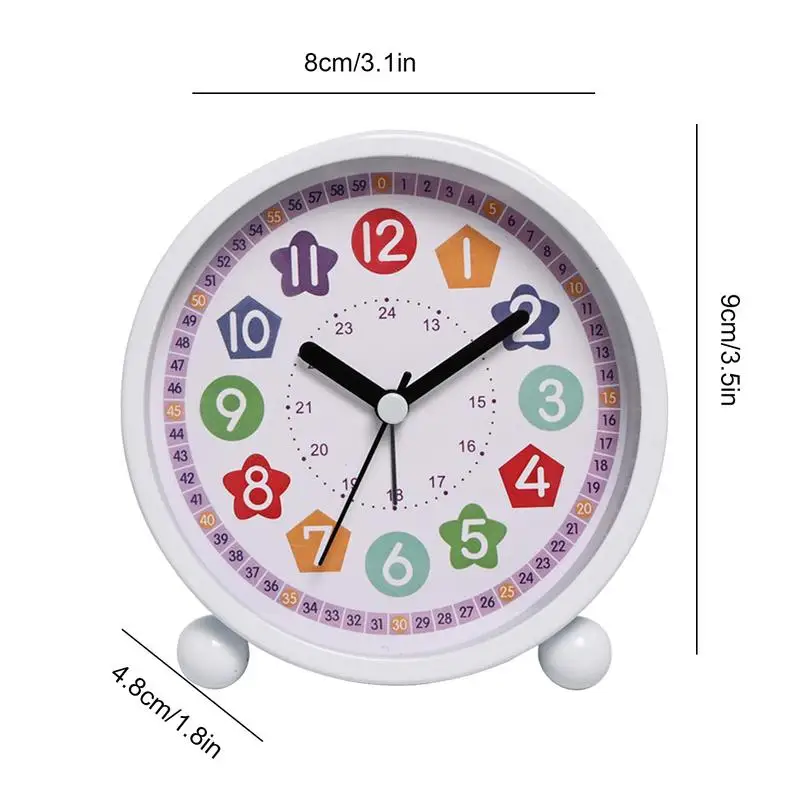 Modern Silent Wall Clock Easy to Read Educational Tool Telling Time Teaching Clock  For Kids Teenagers Boys Girls