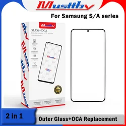 Musttby 20pc S24Plus S24Ultra S23FE For Samsung Galaxy S24 S21 S22 S23 +Plus A54 Screen Panel Front Glass+OCA Repair Replacement