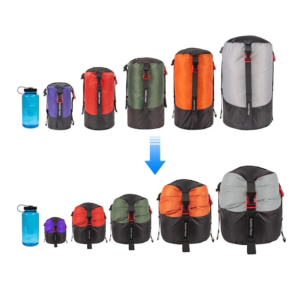 Camping-Schlafsack-Kompressionspackung, wasserdichter, ultraleichter Schlafsack-Aufbewahrungsbeutel, großes Fassungsvermögen, platzsparend für Daunenjacken