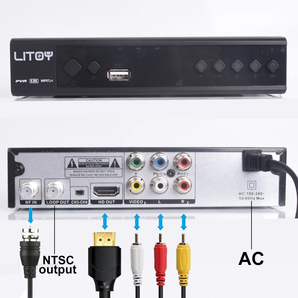 ATSC TV Tuner Digital TV Free Channels Converter Box With Recording&Playback 1080p HD TV Receiver Suitable for USA/Mexico/Canada