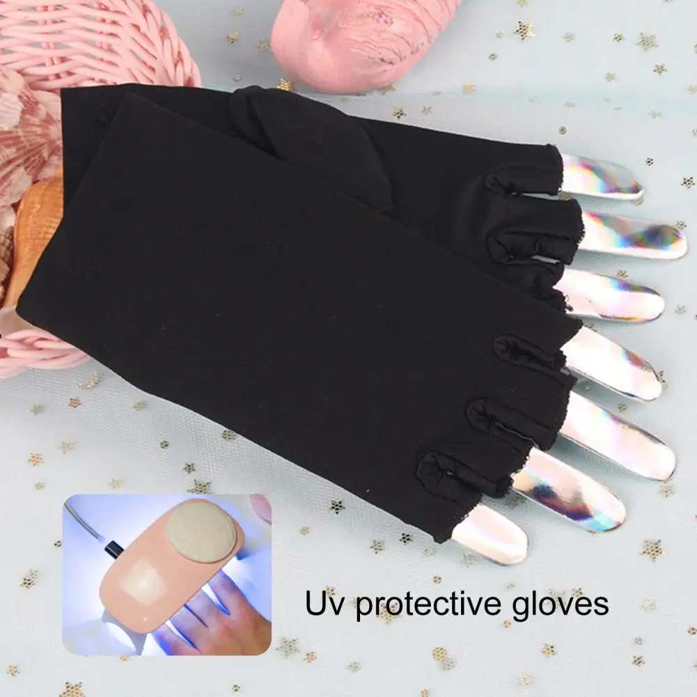 1 Pair Nail Lamp Gloves Durable 4 Colors Nail Gloves Professional UV Light Lamp Dryer Anti-UV Gloves for Salon