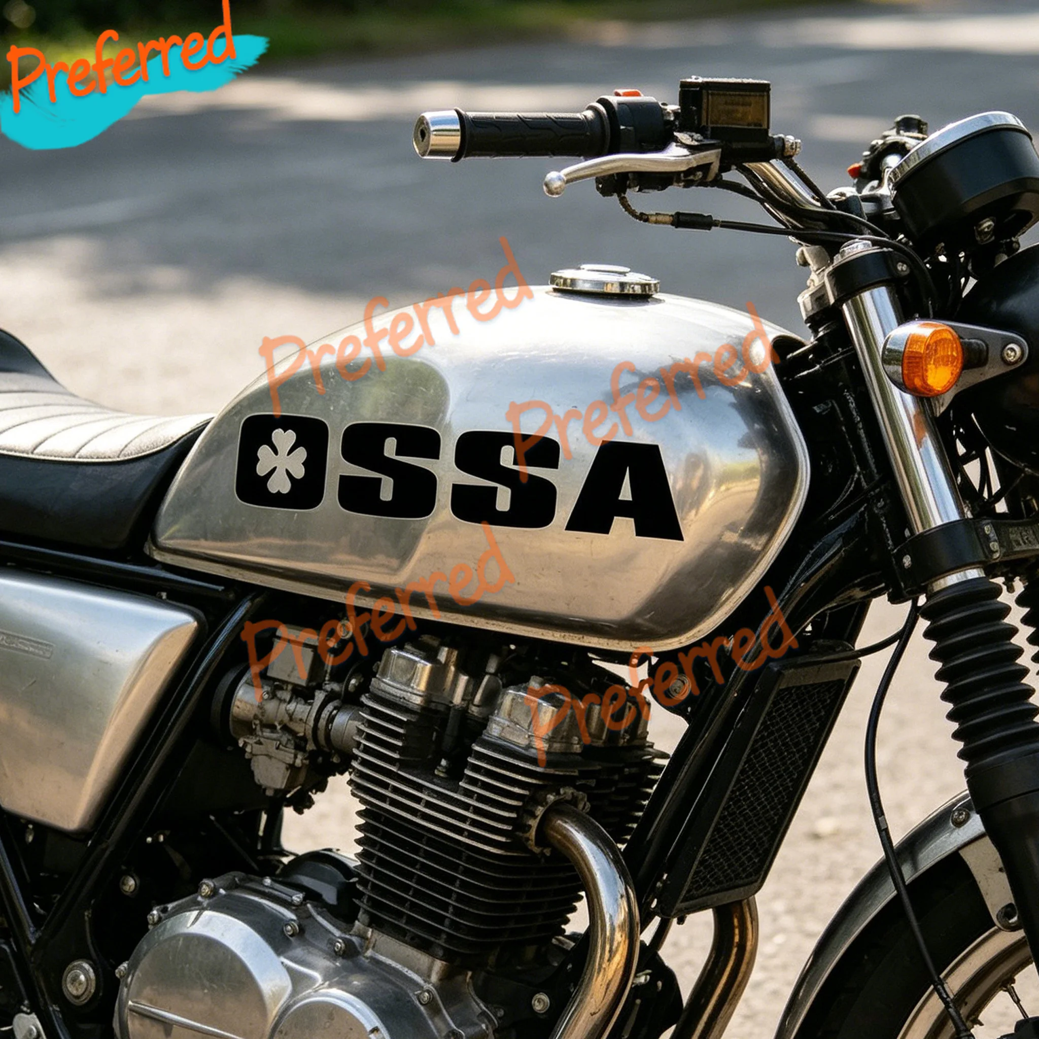 

2x Ossa Tank Decal Stickers Twinshock Trials Mar Gripper Phantom Stiletto Customizable in Any Sticker Size -No Background