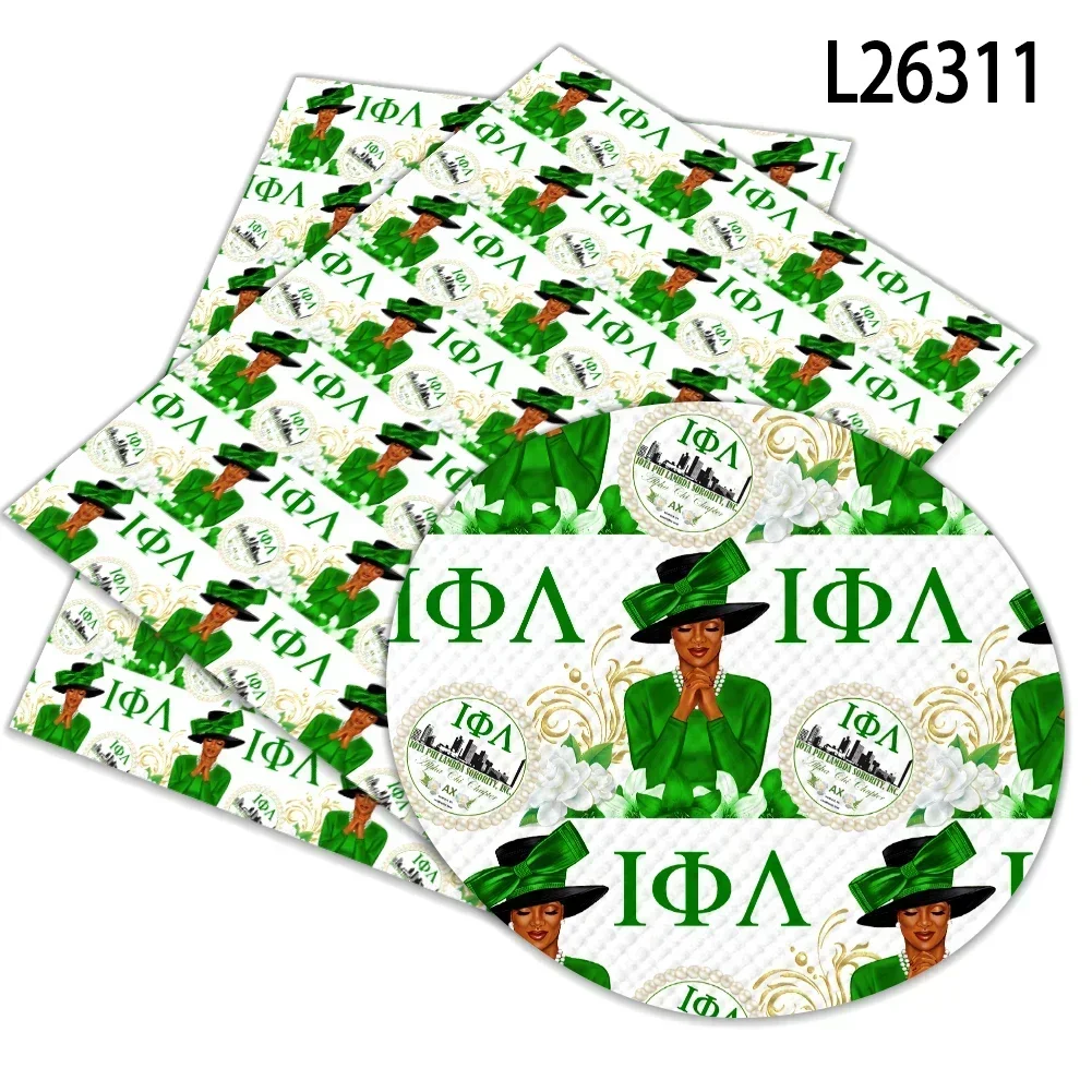 Sorority Iota Phi Lambda Artificial Leather Cross Pattern for DIY Bag Earring Craft Making 30*136cm