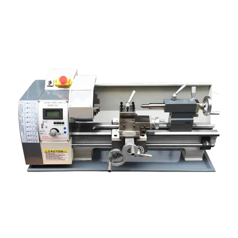 210V desktop lathe, metal gear stepless speed regulation with display frequency and high power