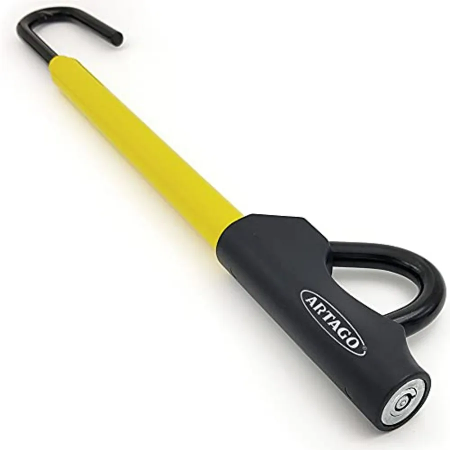 

871A/B Steering Wheel Brake Pedal Lock Yellow Key Lock Made in Europe High Security Adjustable Length Easy Hook System