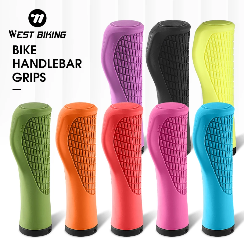 Silicone Mountain Bike Grips Handle Cover Ergonomic Design Bicycle Grips Anti-slip Bike Handlebar Grips for Bike Road MTB