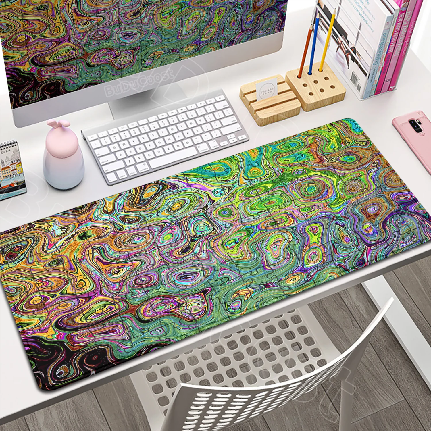 New HD Printing Strata Liquid Mousepad Large Gaming Keyboard Extended Pads Grid Pattern Laptop Game Mouse Pad PC Cabinet Deskmat