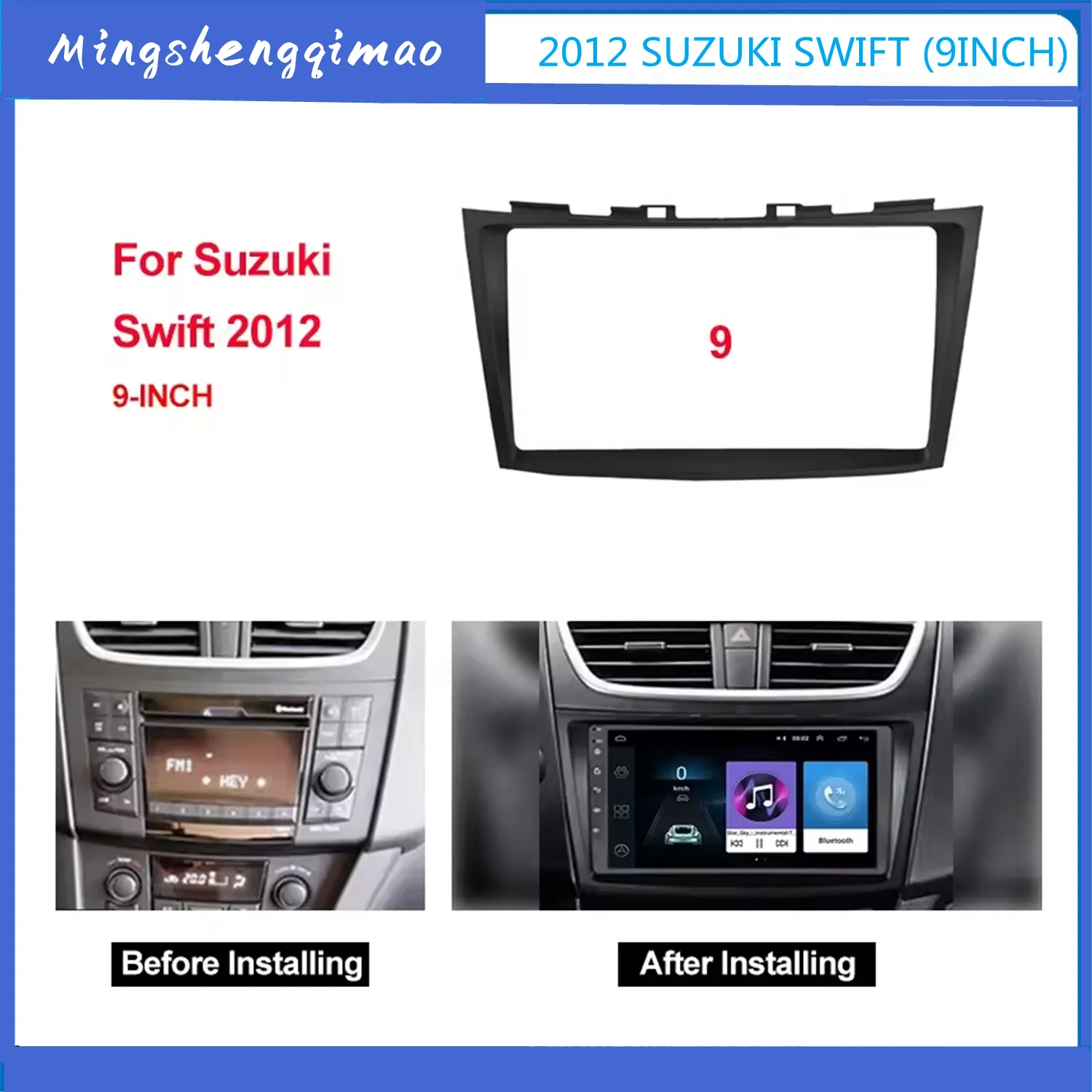 

9 inch 2 Din Car Radio Dashboard Fascia For SUZUKI Swift / Ertiga Stereo Plastic Panel Mounting Bezel Faceplate Dash Frame Kit