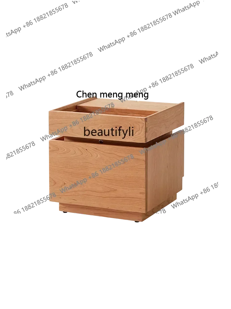 ss8350 Cherry Nordic Solid Wood Modern Bedroom Log Bedside Japanese Style