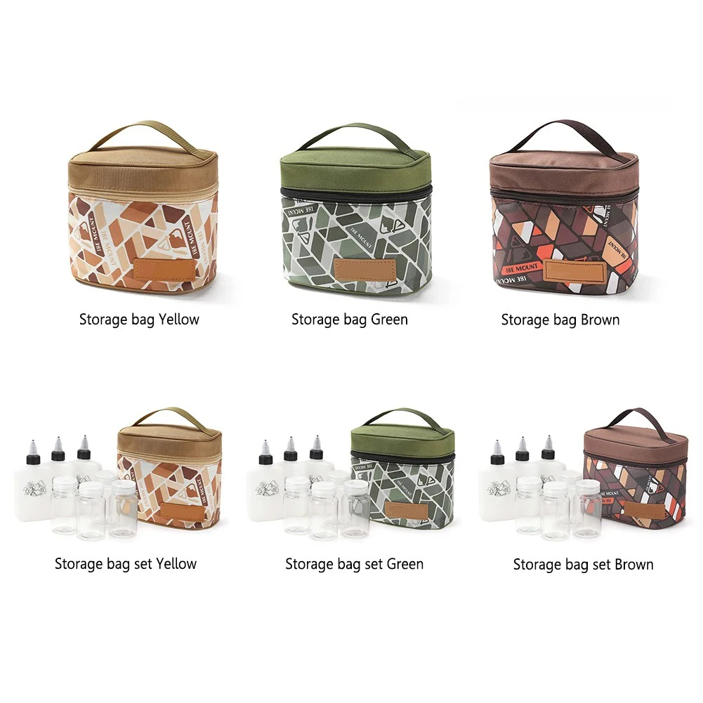 

Outdoor Camping Seasoning Bottle 7-piece/9-piece Set Storage Bag With Oil Bottle Outdoor BBQ Picnic Accsesories