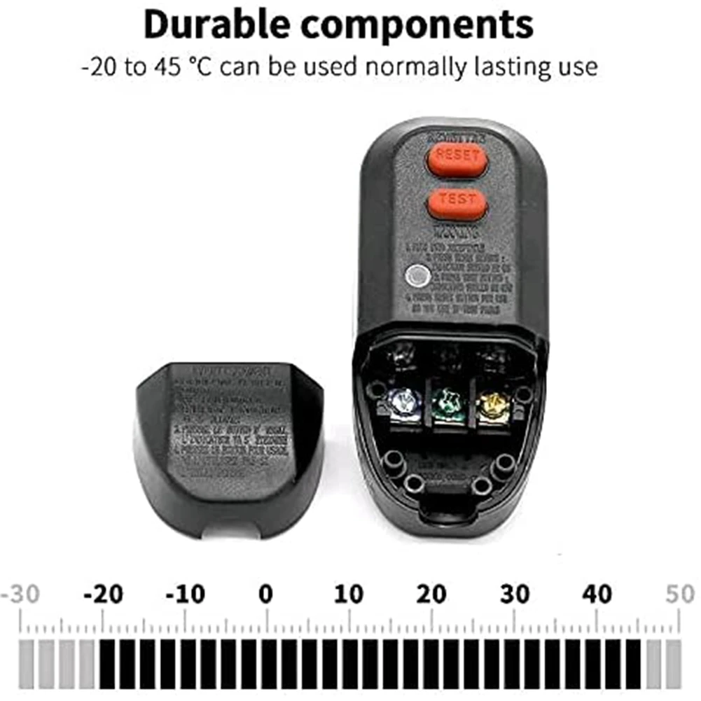 GFCI Replacement Plug Assembly 3-Prongs 15A 3-Wires with Ground Fault Circuit Interrupter Safety RCD Protection US Plug