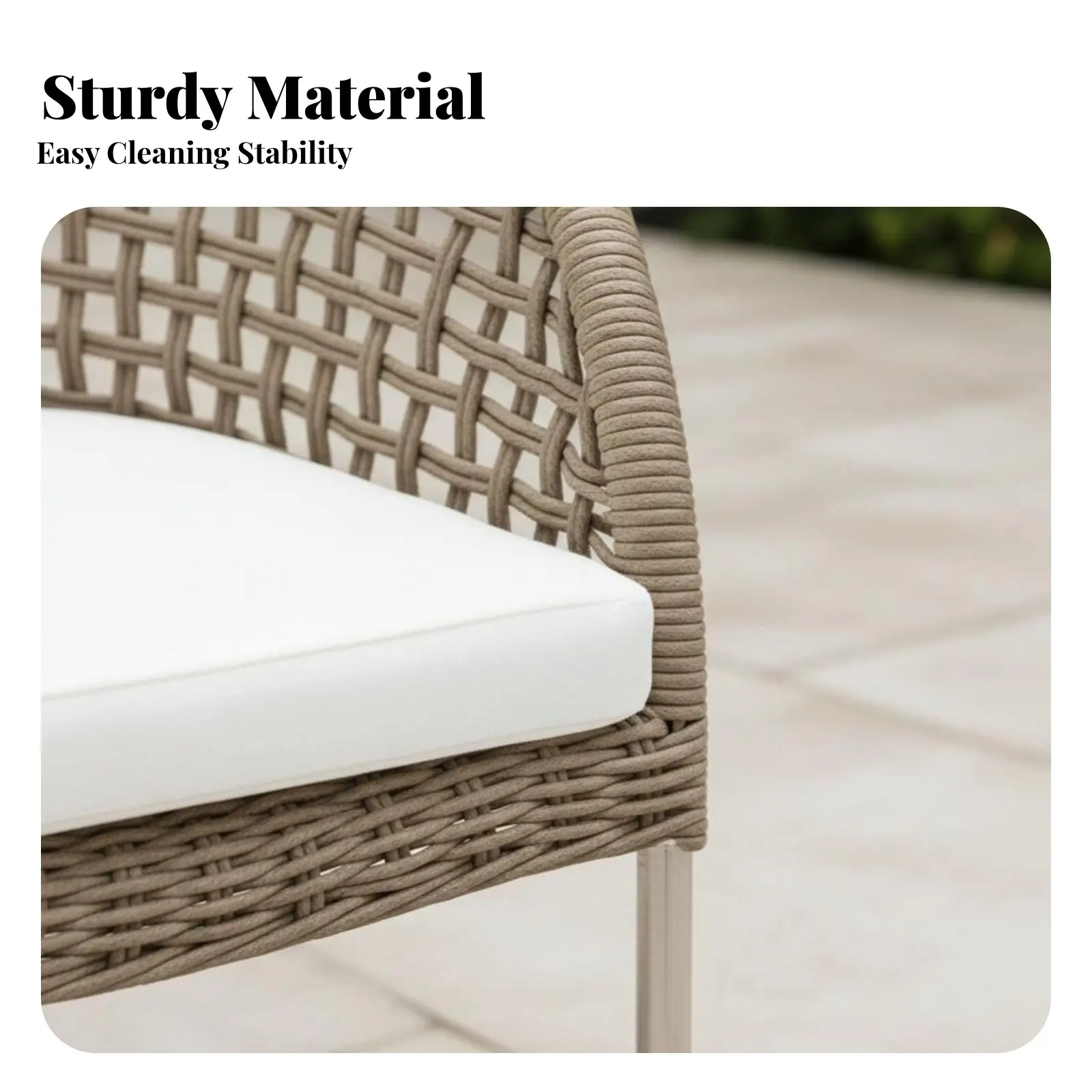 

Комплект садовой мебели из 4 предметов с плетеным сиденьем, в скандинавском стиле, всепогодный, легко собираемый, для взрослых, для террасы кафе