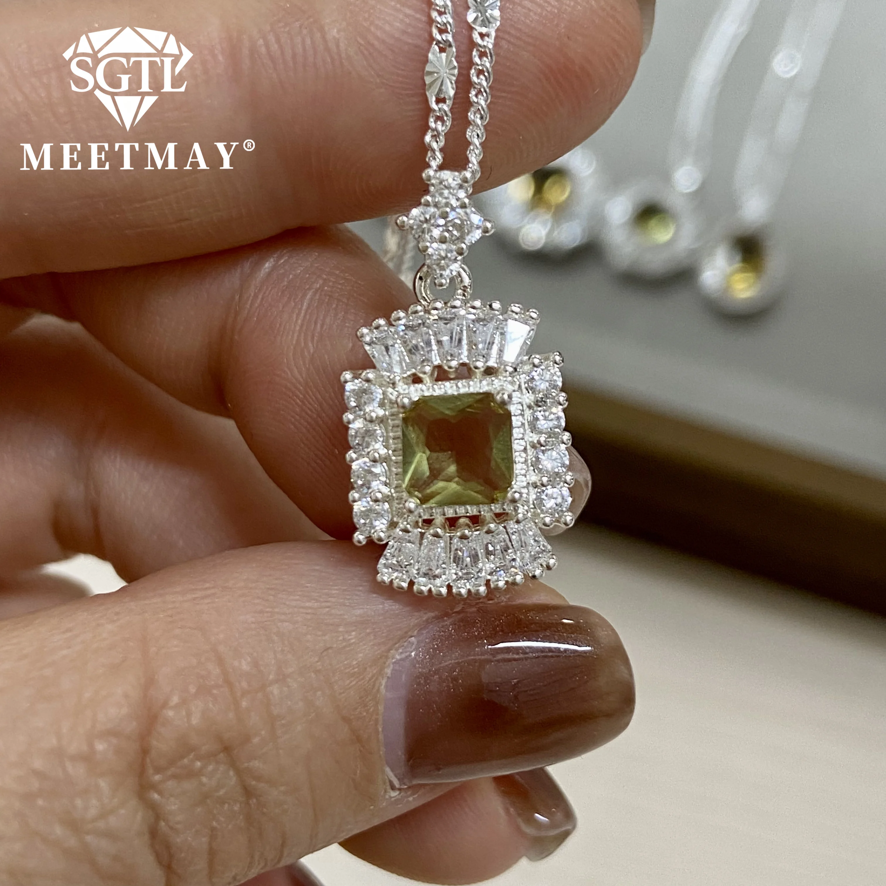 Zultanites color changing sultanite diaspore Necklace for women square different lighting changes different color vintage style