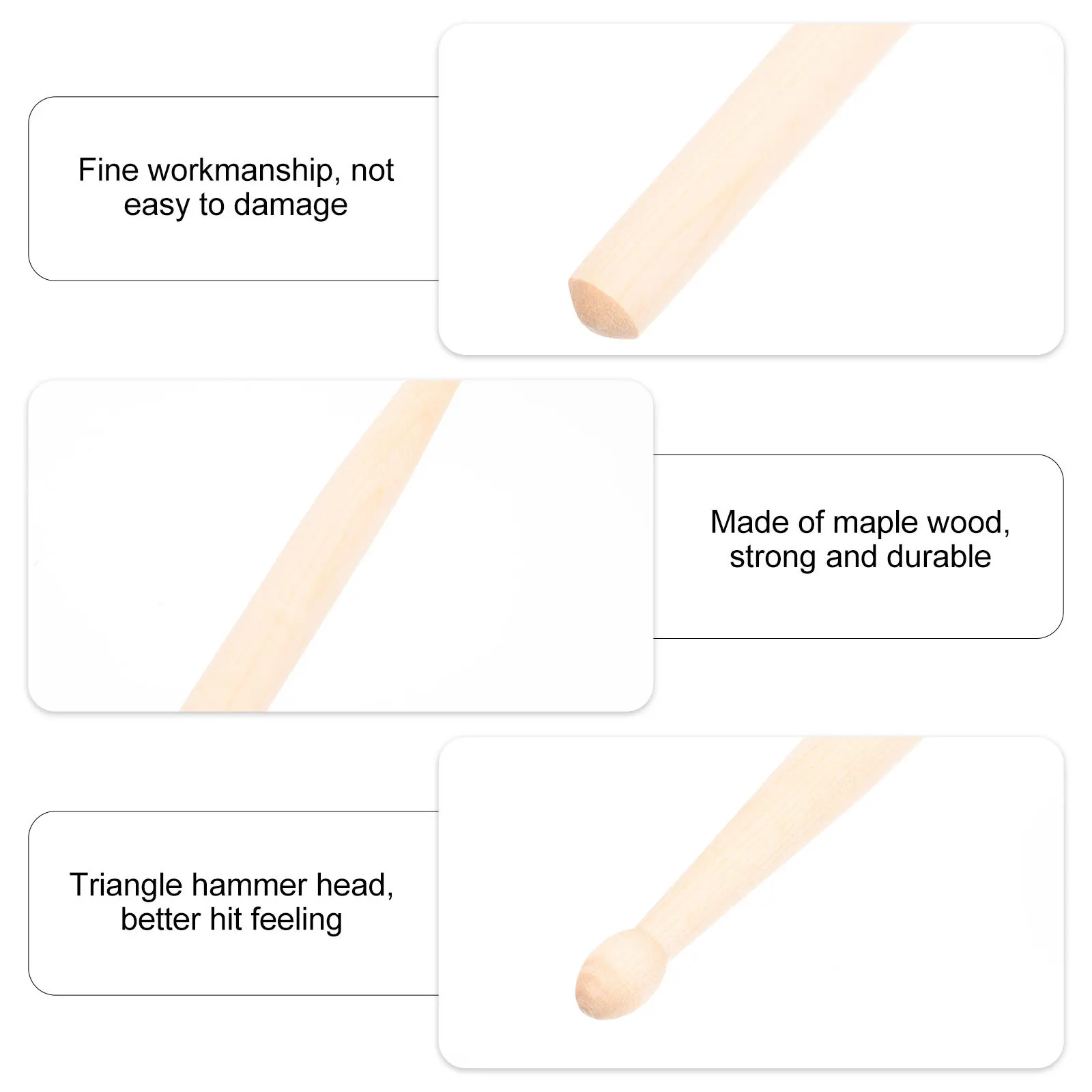 

4pcs Children'S Drum Sticks Maple Wooden Drumstick Durable Percussion Instrument Stick For Stage Performance