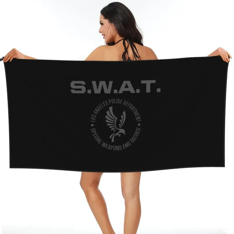 Swat Lapd Los Angeles Police Dep Tv Series S.W.A.T. Reboot Inspired Quick dry Towel Outdoor Non-linting Beach Blanket