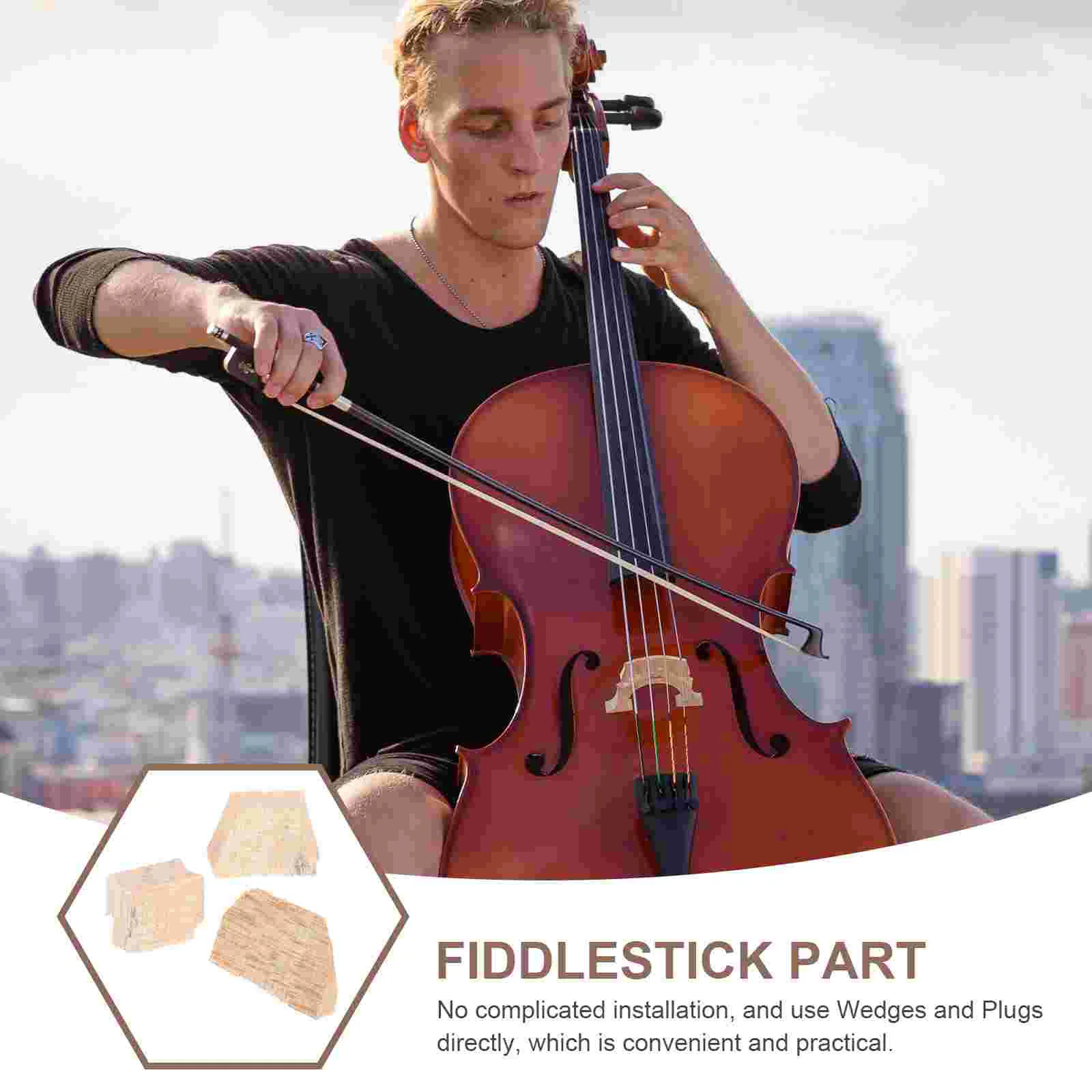 อุปกรณ์เครื่องดนตรีไวโอลินโบว์ Cork Fiddlestick Wedges ปลั๊กอุปกรณ์เสริมไม้