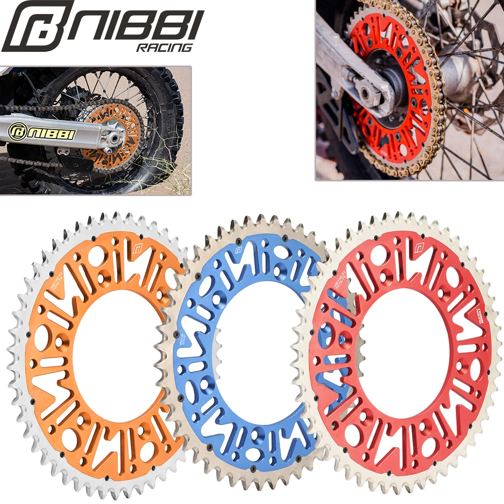 

NIBBI Motorcycle Steel Aluminium Rear Chain Sprocket 49T 50T 51T 52T for KTM EXC SX MXC Honda CRF 450 XR 400cc Yamaha Dirt Bike