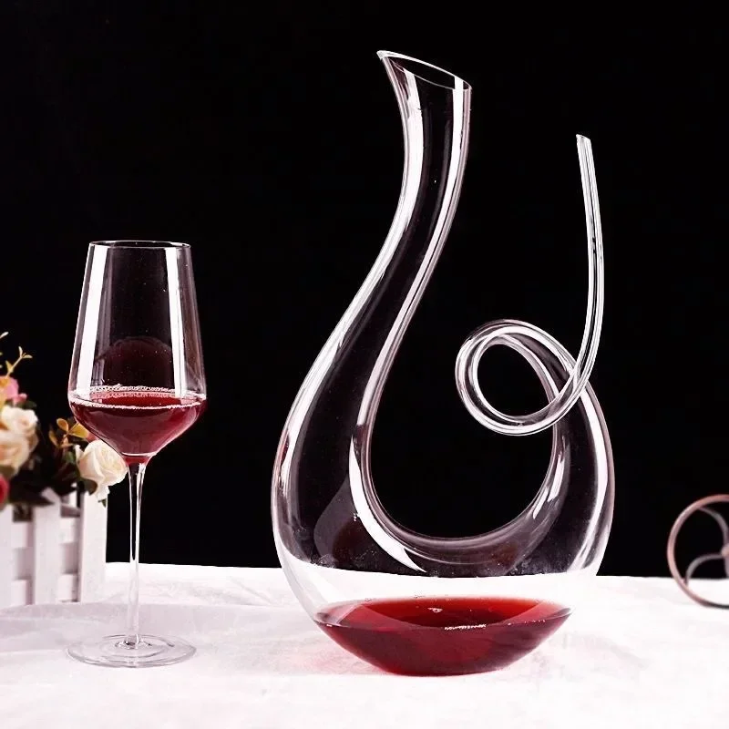 Light luxury U-shaped harp red wine decanter Household luxury crystal glass 6-character wine dispenser