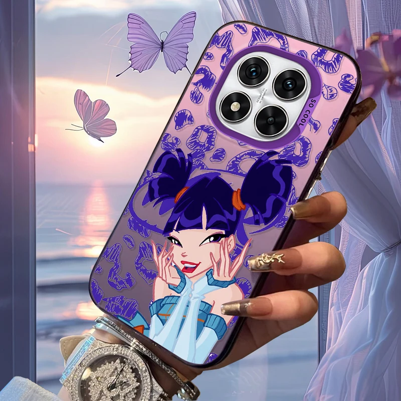 Cartoon W-Winxs C-Clubs Tecna Mattierte Hülle für Xiaomi Redmi Note 15 15C 14 Plus 14C 13 5G 13C 12 4G Turbo 5 4 Pro Acryl-Cover