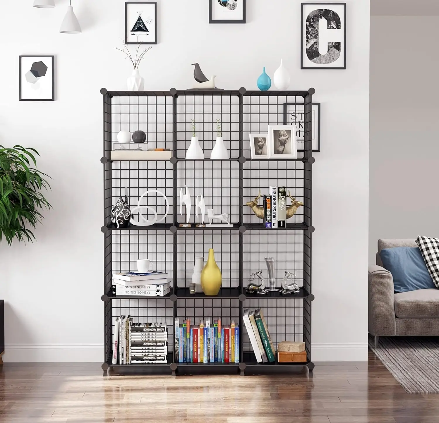 منظم وحدات 12 مكعب | رف سلكي موفر للمساحة لأي غرفة #2