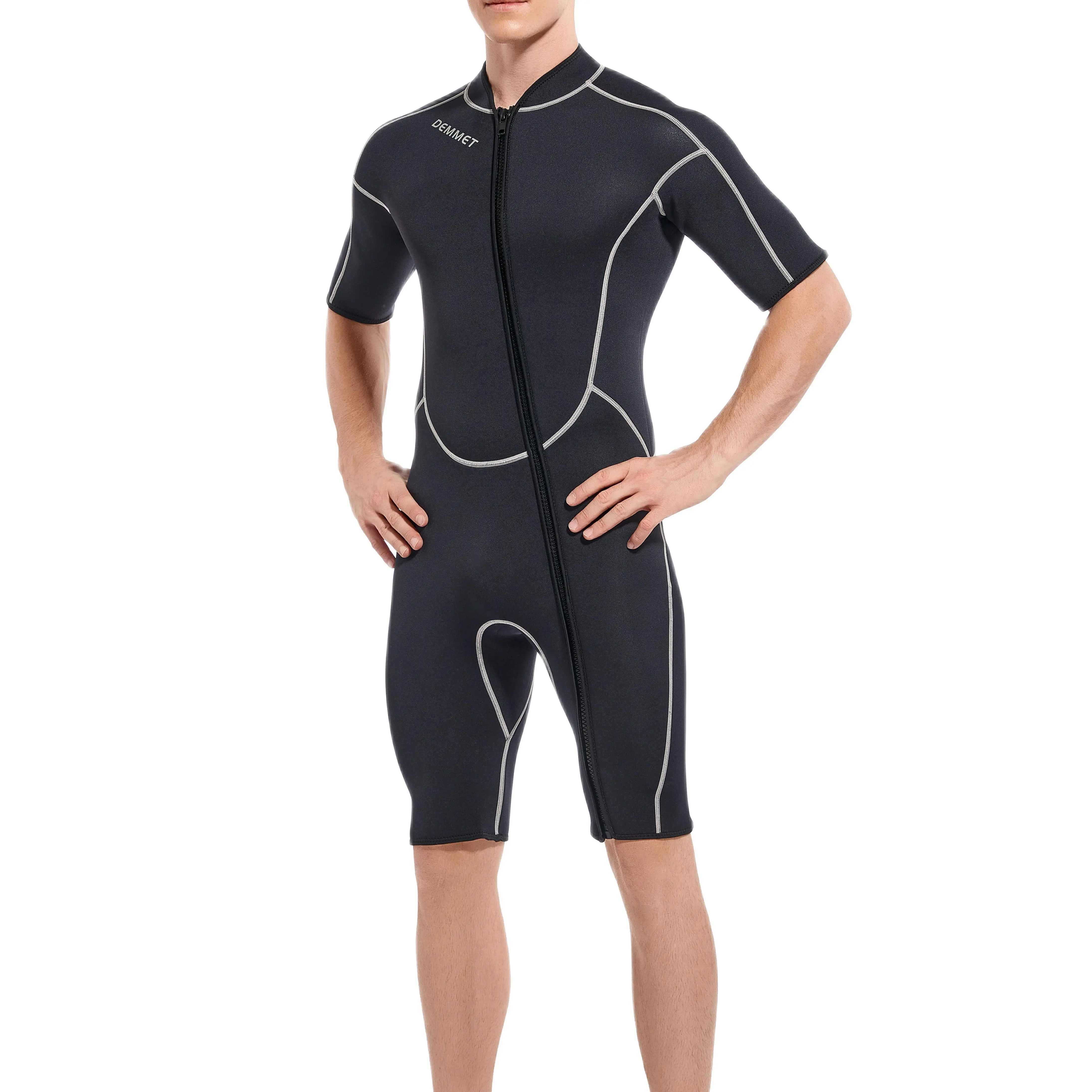 DEMMET Women Men Short Sleeve Wetsuit 1.5mm Neoprene Full Body Wetsuit for Swim Surfing Snorkeling Spearfishing Sailing Water