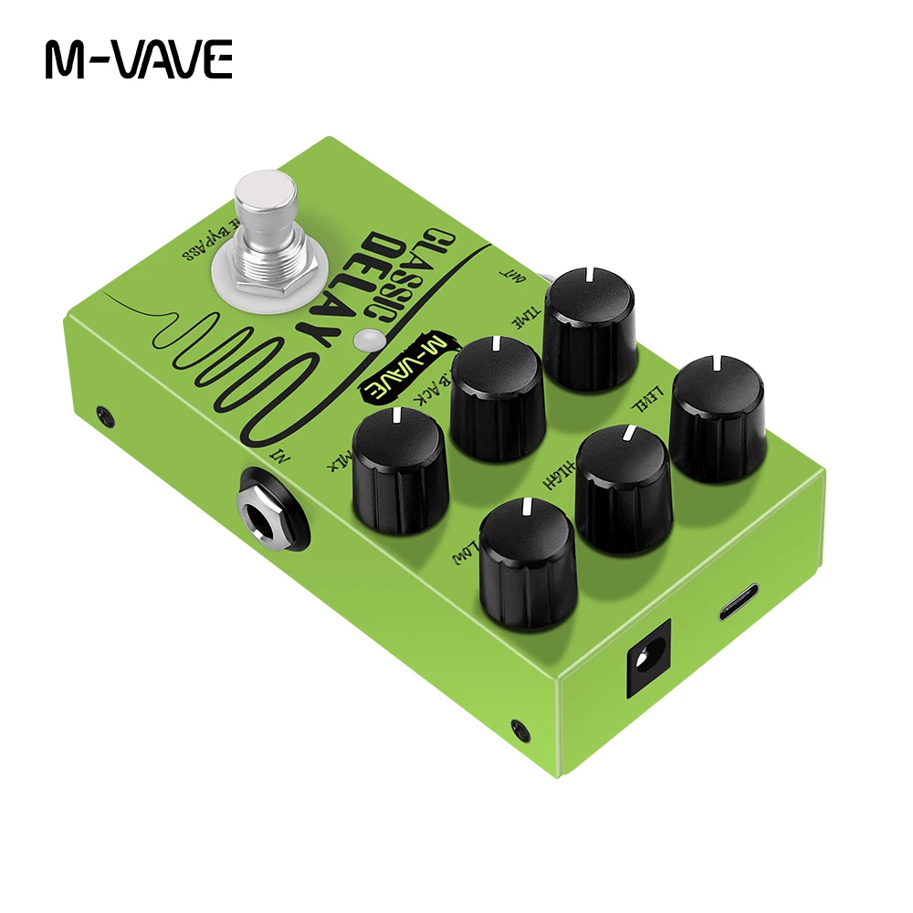 M-vave Classic Delay Effect Pedal, True Bypass 600ms Delay Time Guitar Effects Pedal for Electric Guitar Bass